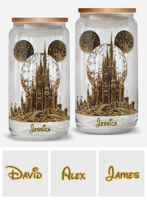 Personalized Magical Castle 16oz Can Glass with Straw Gift Can Glass GradoCreations