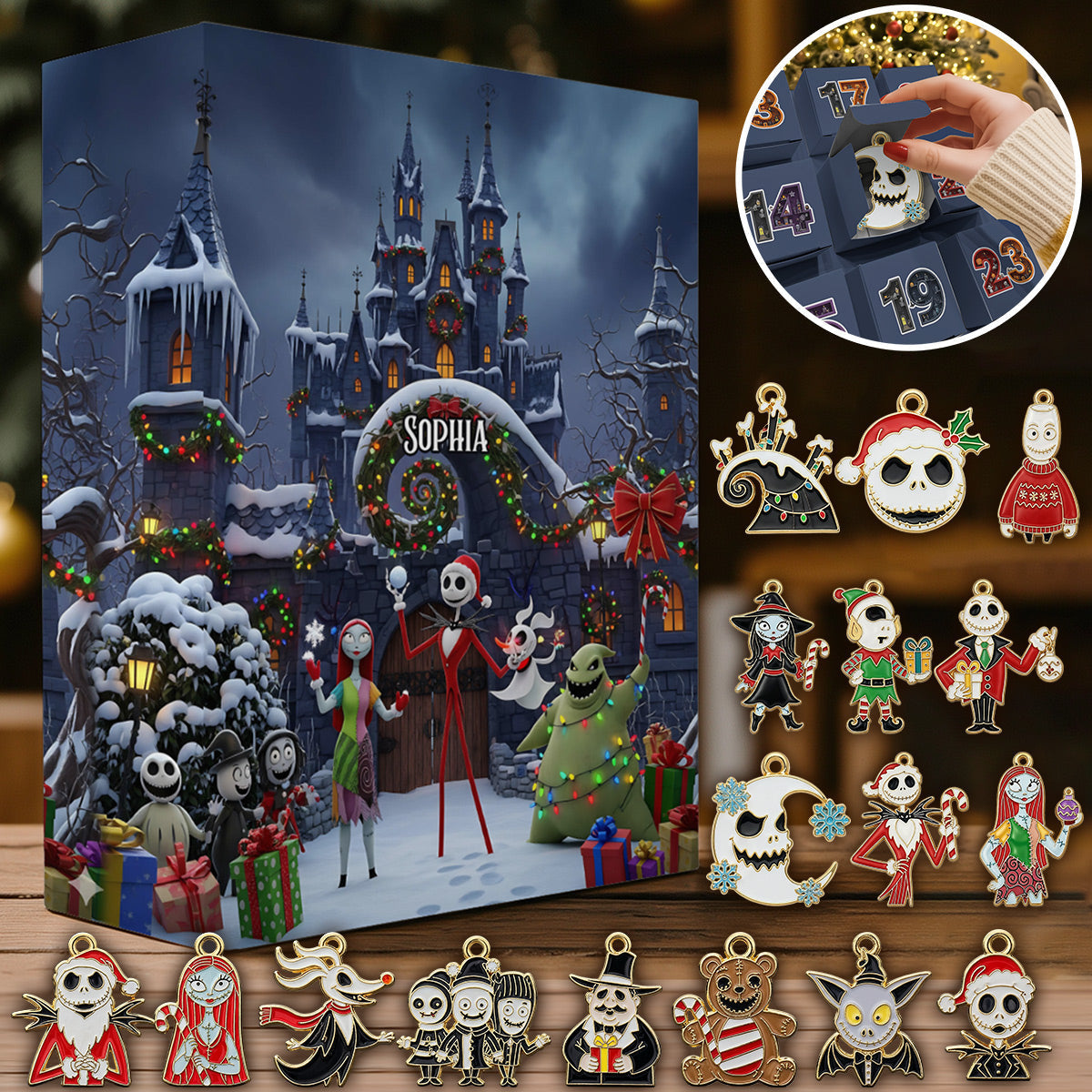 Personalized Folded Advent Calendar with Ornaments for Christmas Folded Advent Calendar With Ornaments GradoCreations