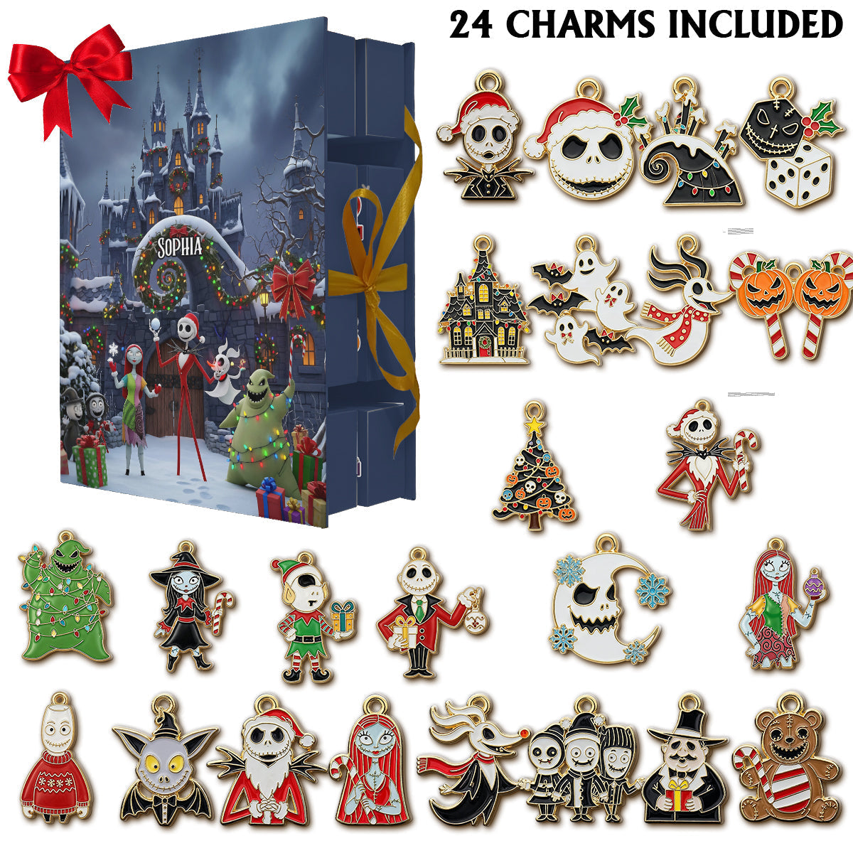 Personalized Folded Advent Calendar with Ornaments for Christmas Folded Advent Calendar With Ornaments GradoCreations
