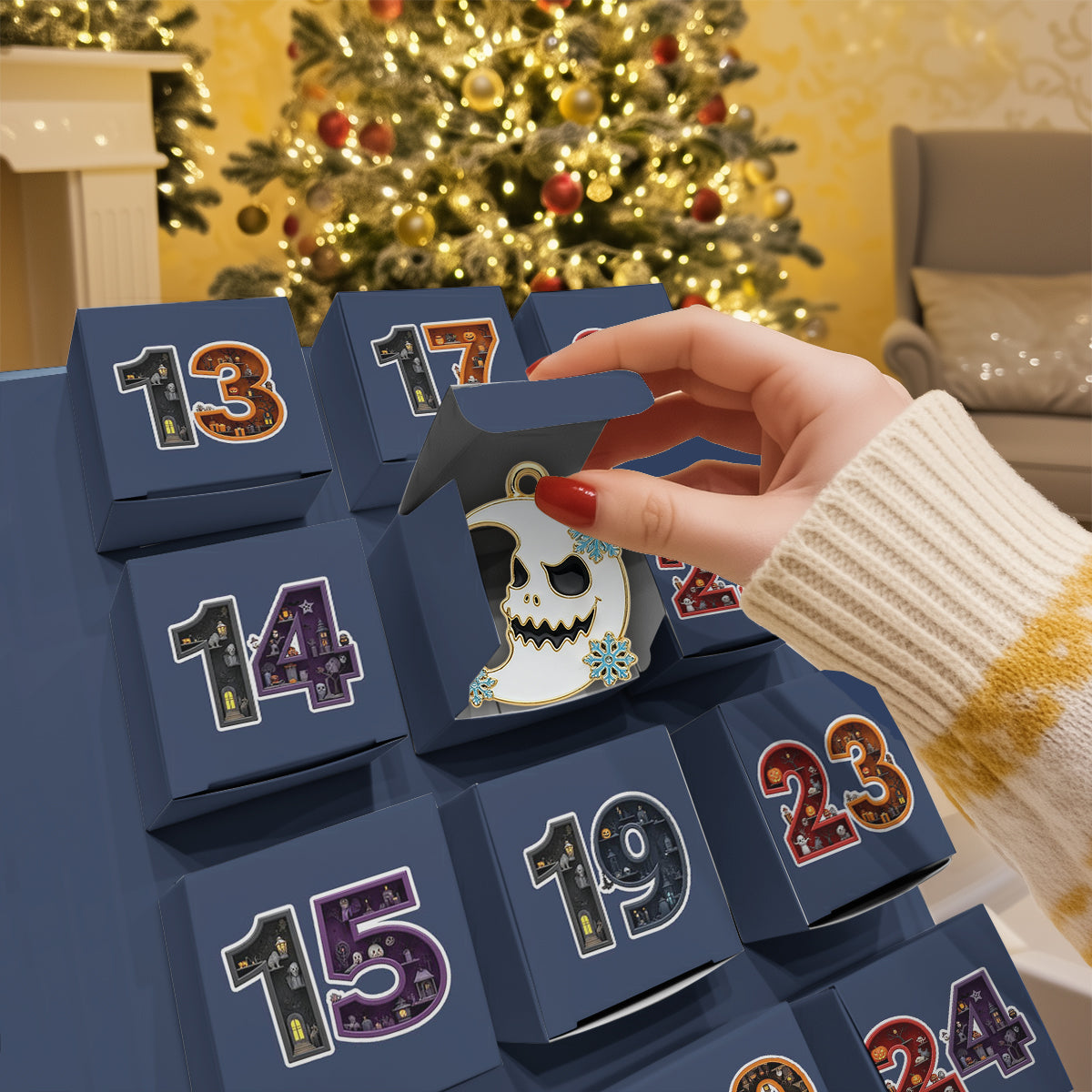 Personalized Folded Advent Calendar with Ornaments for Christmas Folded Advent Calendar With Ornaments GradoCreations