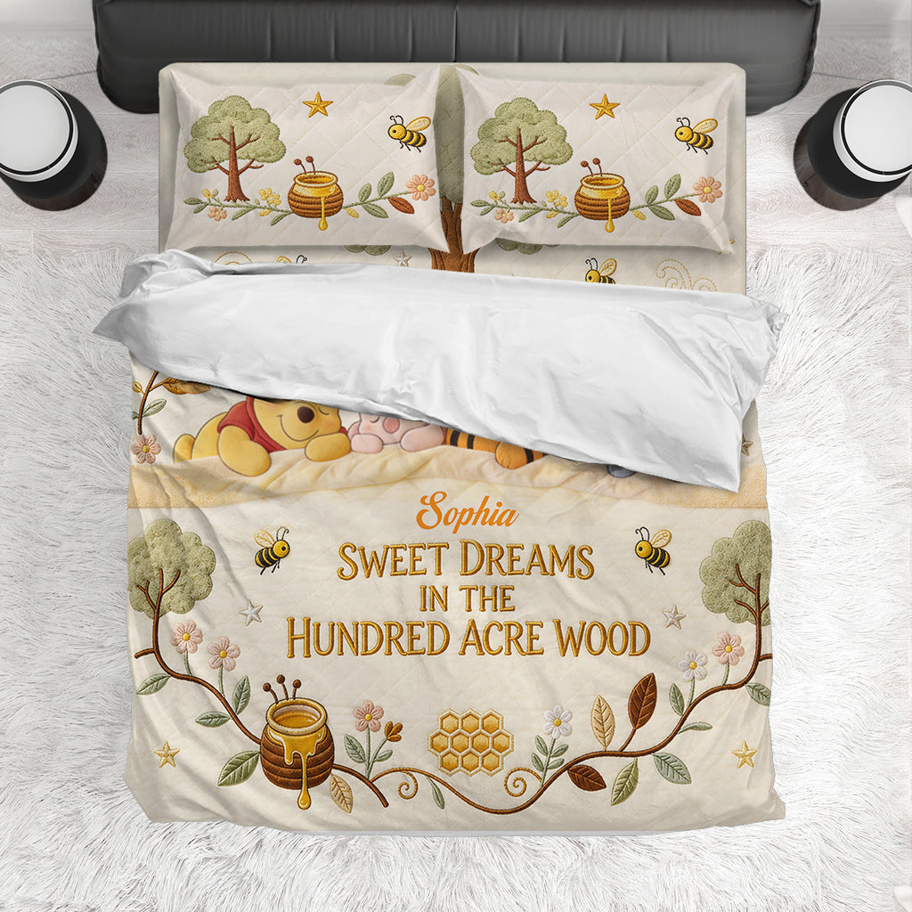 Personalized Winnie the Pooh Bedding Set for Kids - Sweet Dreams Gift Bedding Set GradoCreations