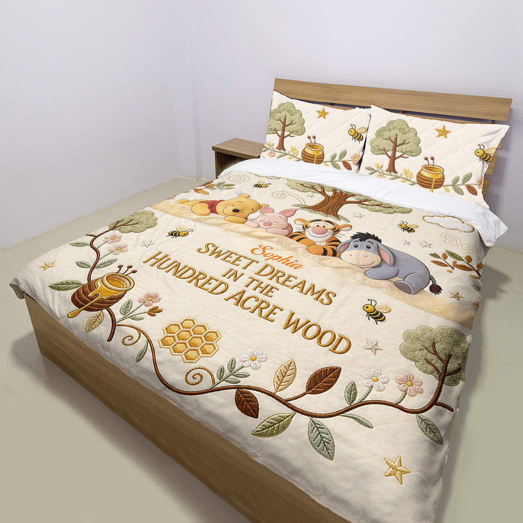 Personalized Winnie the Pooh Bedding Set for Kids - Sweet Dreams Gift Bedding Set GradoCreations