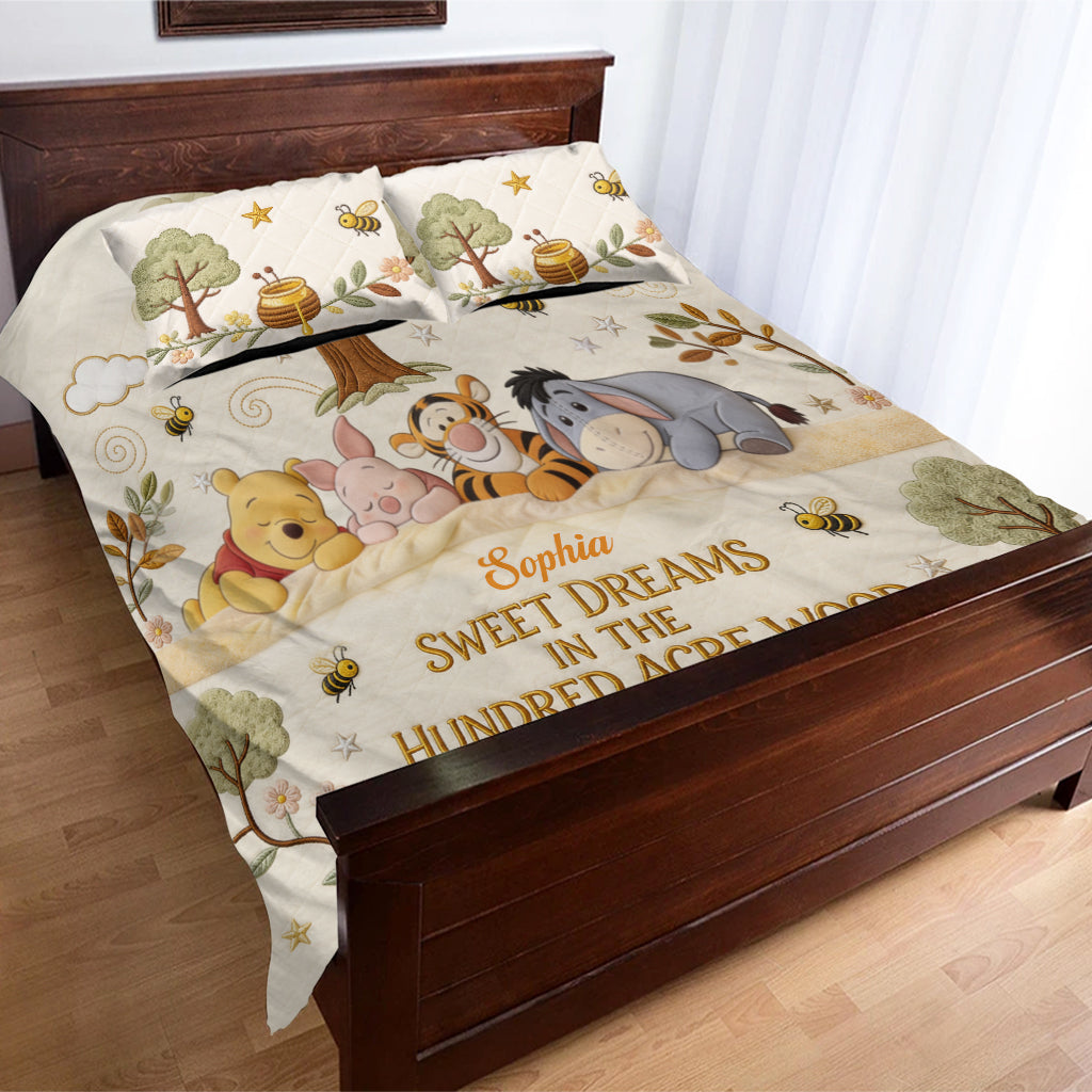 Personalized Winnie the Pooh Bedding Set for Kids - Sweet Dreams Gift Bedding Set GradoCreations