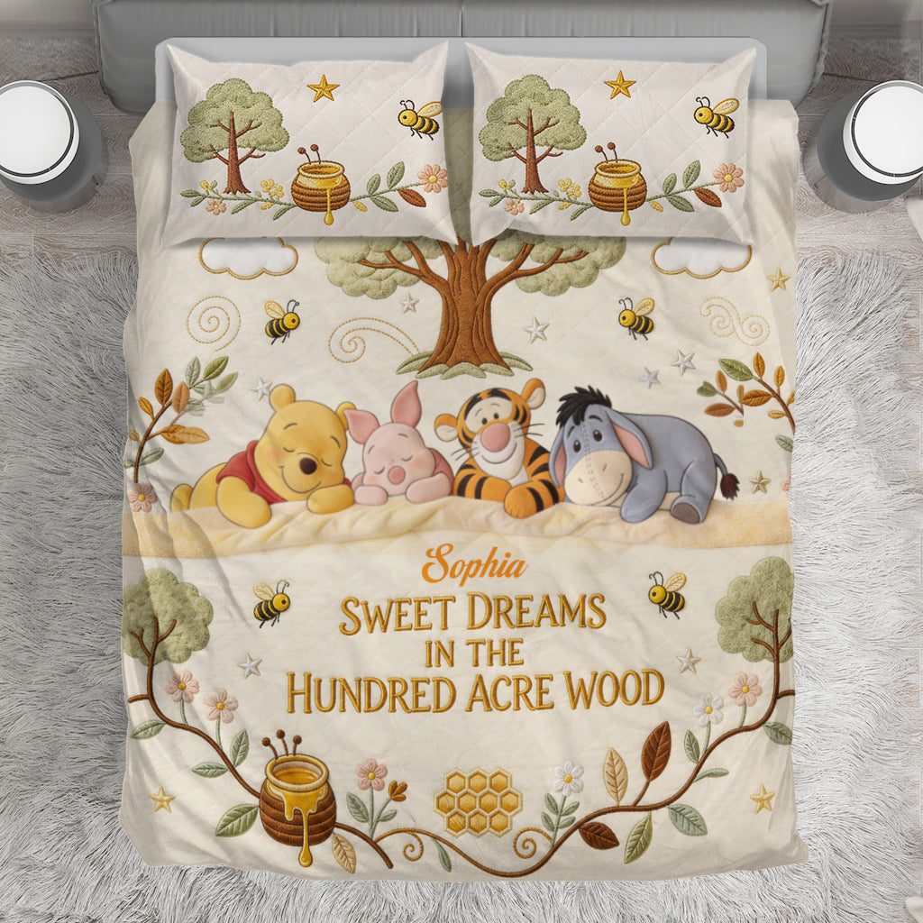 Personalized Winnie the Pooh Bedding Set for Kids - Sweet Dreams Gift Bedding Set GradoCreations