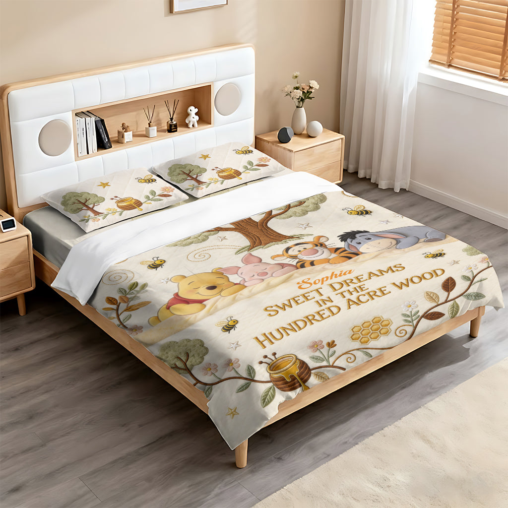 Personalized Winnie the Pooh Bedding Set for Kids - Sweet Dreams Gift Bedding Set GradoCreations