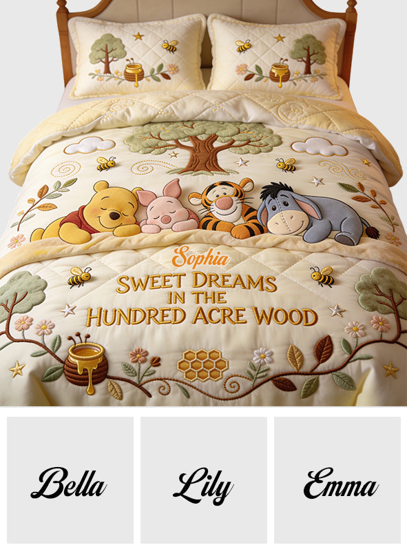 Personalized Winnie the Pooh Bedding Set for Kids - Sweet Dreams Gift Bedding Set GradoCreations