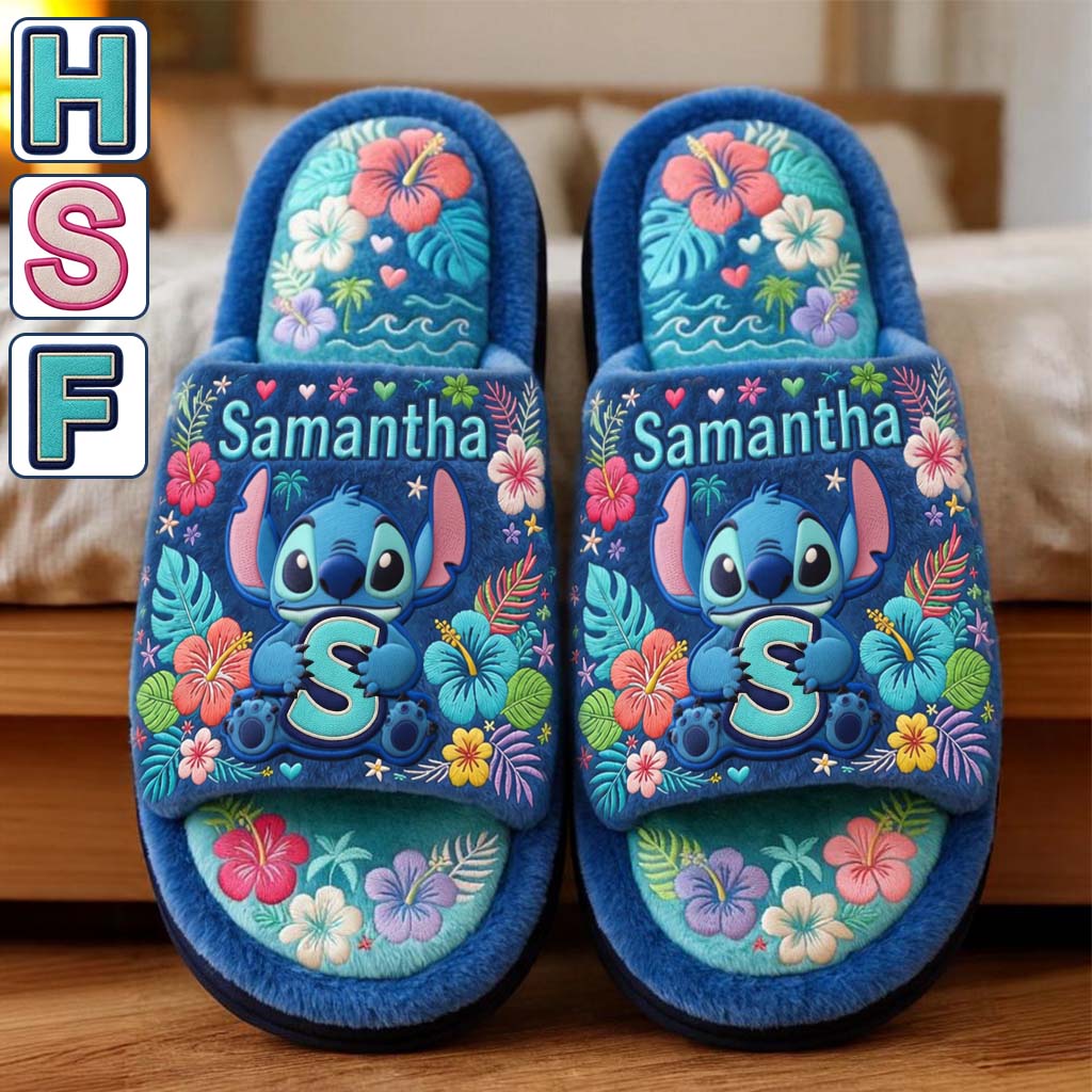 Personalized Open-Toe Slippers with Floral Design for Family Open-Toe Slippers GradoCreations