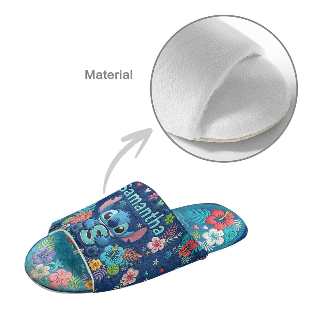 Personalized Open-Toe Slippers with Floral Design for Family Open-Toe Slippers GradoCreations