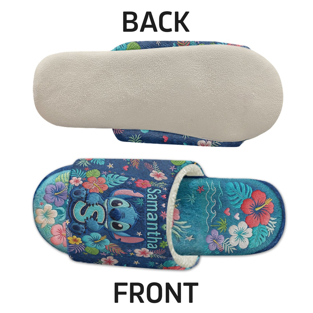 Personalized Open-Toe Slippers with Floral Design for Family Open-Toe Slippers GradoCreations
