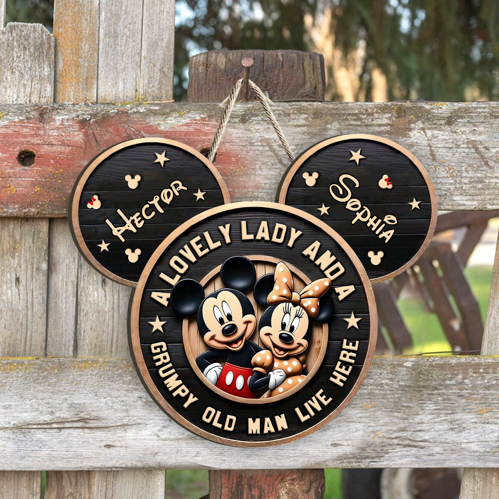 Personalized Mickey Mouse Wood Sign Custom Name Gift for Family Wood Sign GradoCreations