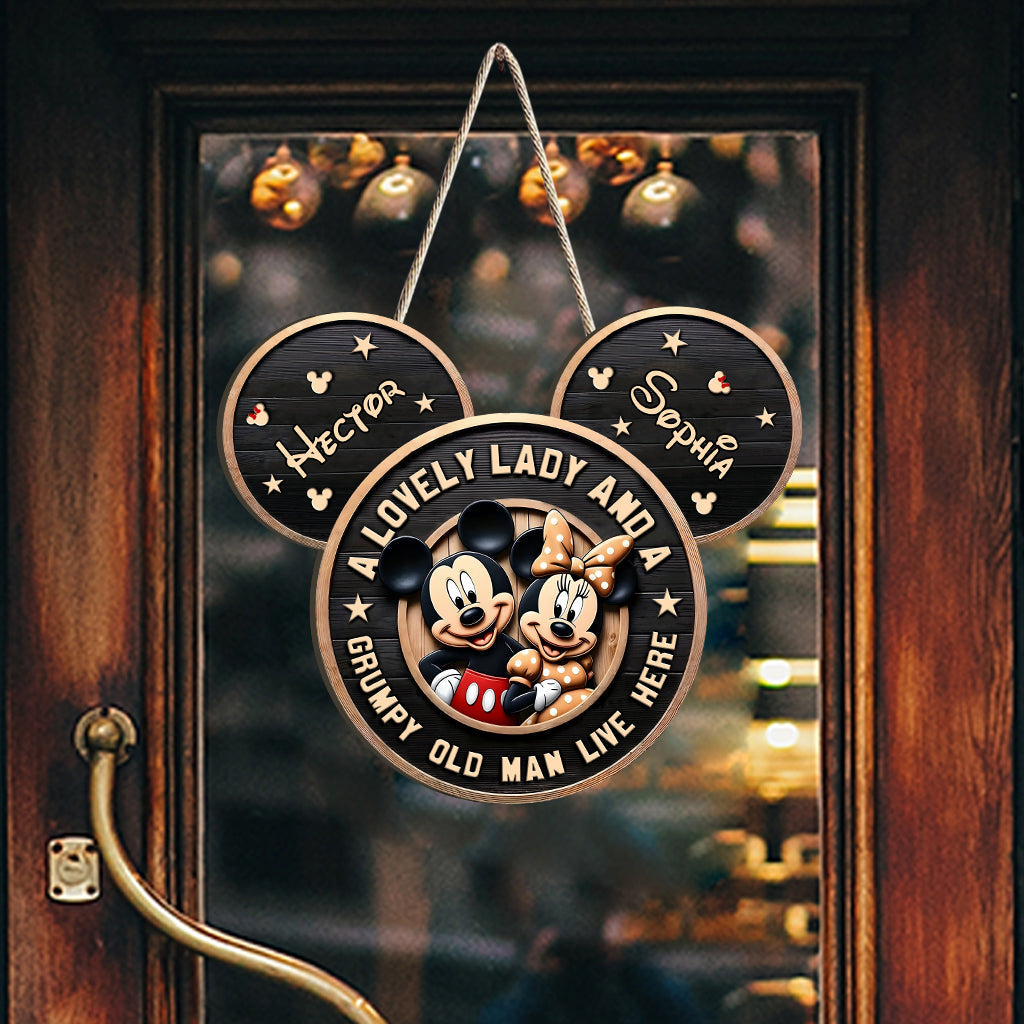 Personalized Mickey Mouse Wood Sign Custom Name Gift for Family Wood Sign GradoCreations
