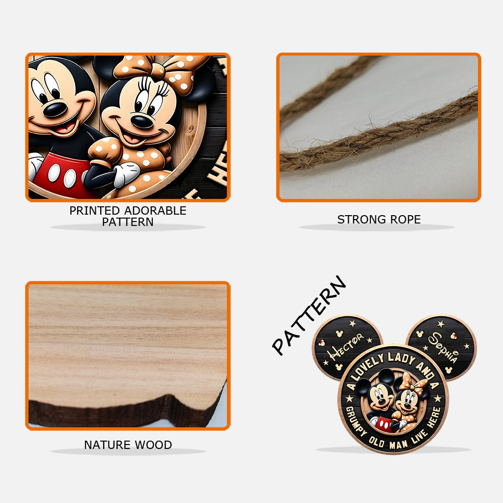 Personalized Mickey Mouse Wood Sign Custom Name Gift for Family Wood Sign GradoCreations