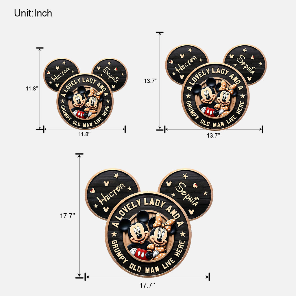 Personalized Mickey Mouse Wood Sign Custom Name Gift for Family Wood Sign GradoCreations