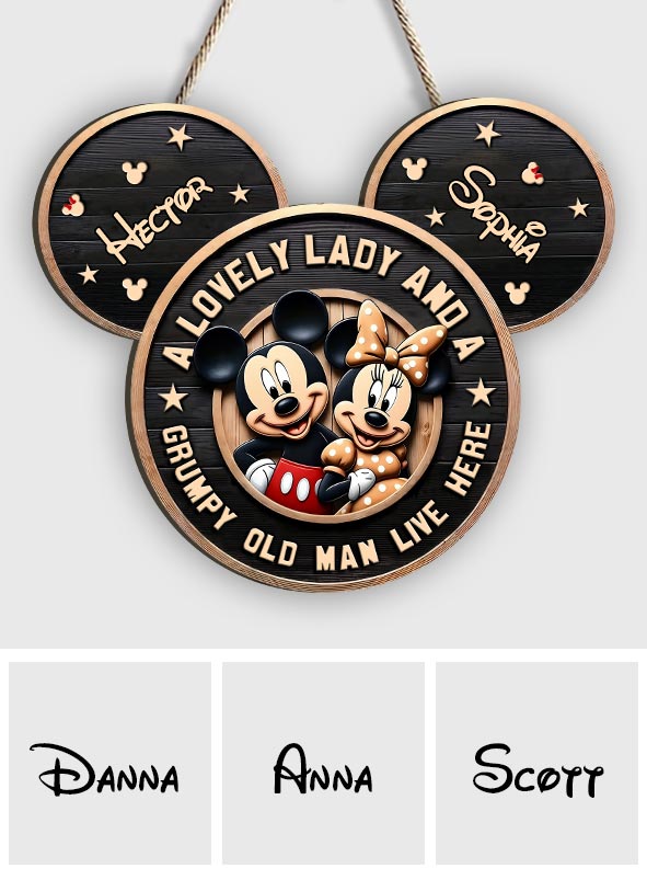 Personalized Mickey Mouse Wood Sign Custom Name Gift for Family Wood Sign GradoCreations