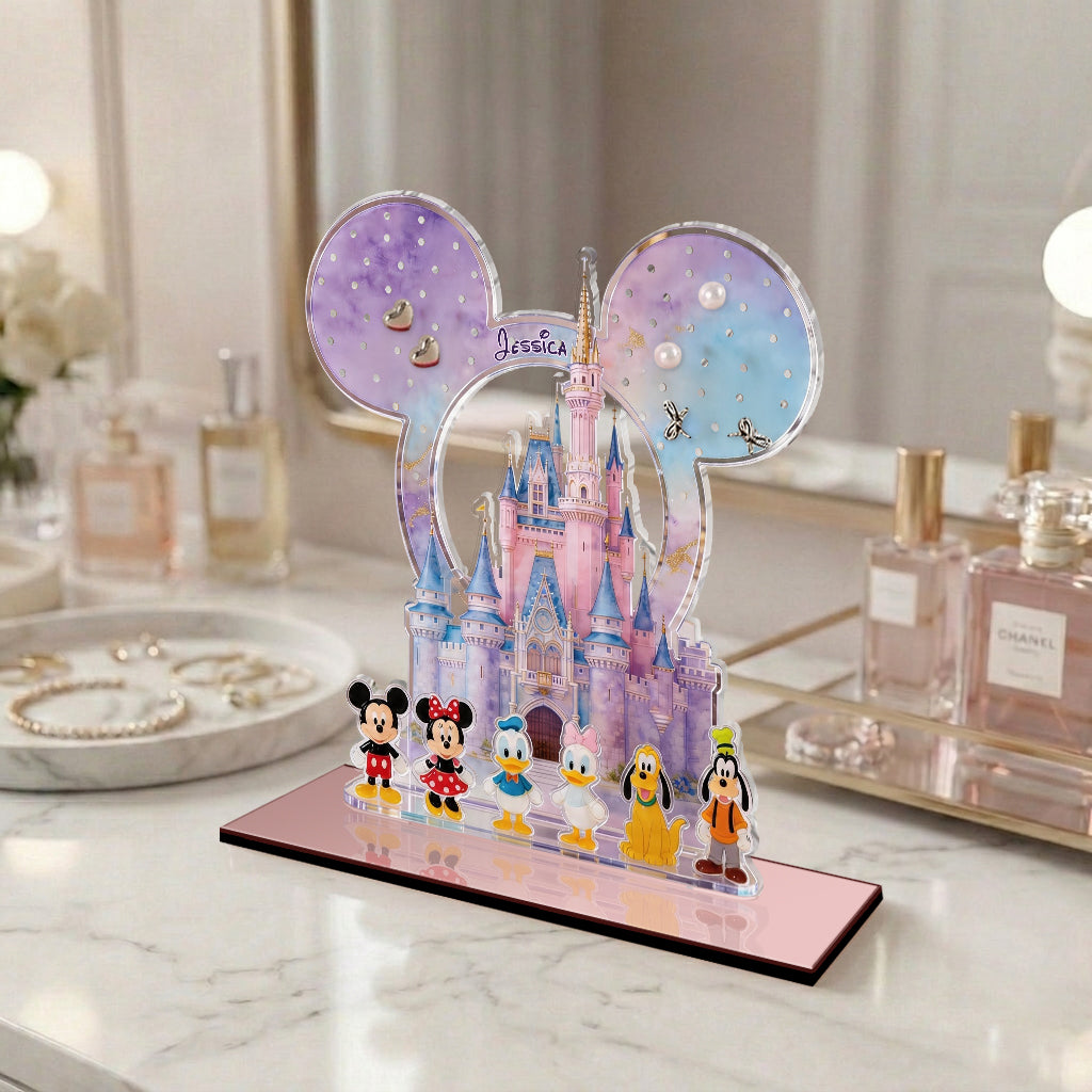 Personalized Acrylic Jewelry Holder Custom Name Dream Castle Gift Jewelry Holder GradoCreations