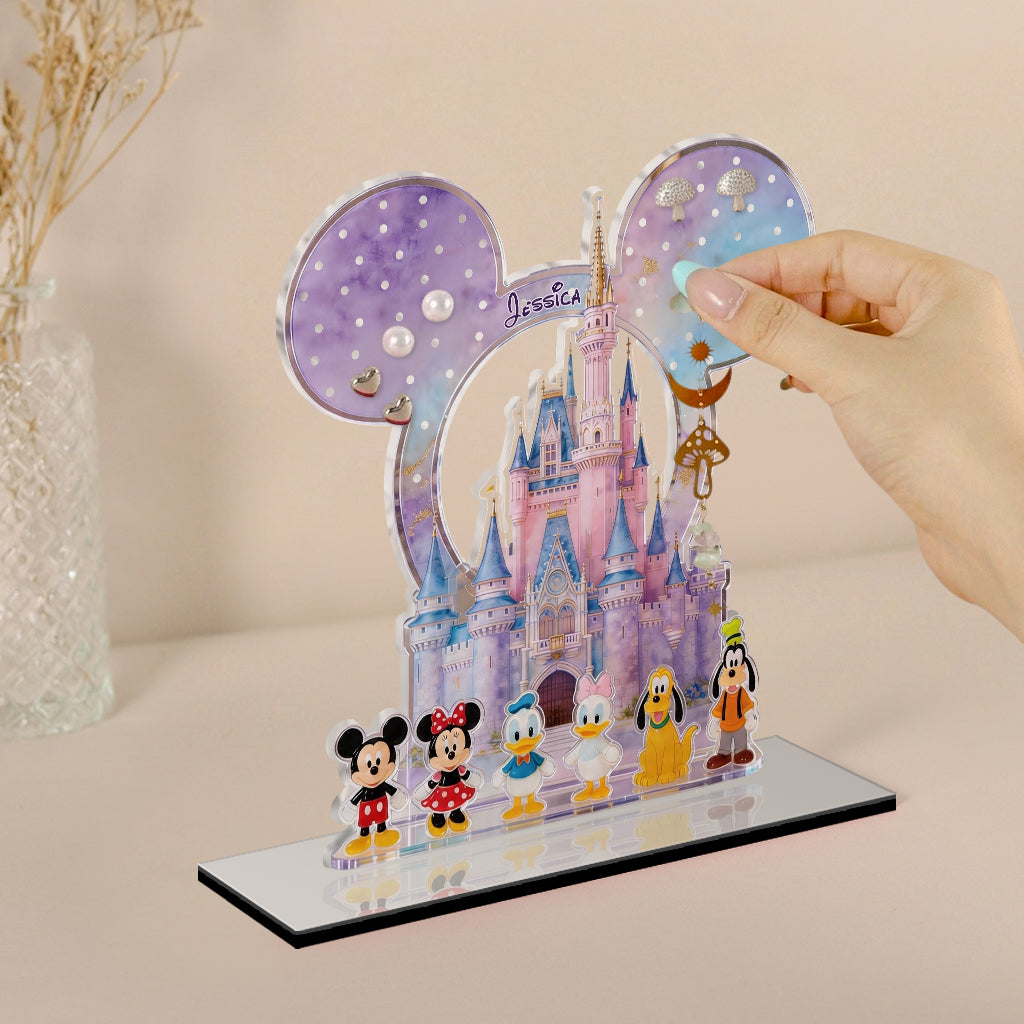 Personalized Acrylic Jewelry Holder Custom Name Dream Castle Gift Jewelry Holder GradoCreations