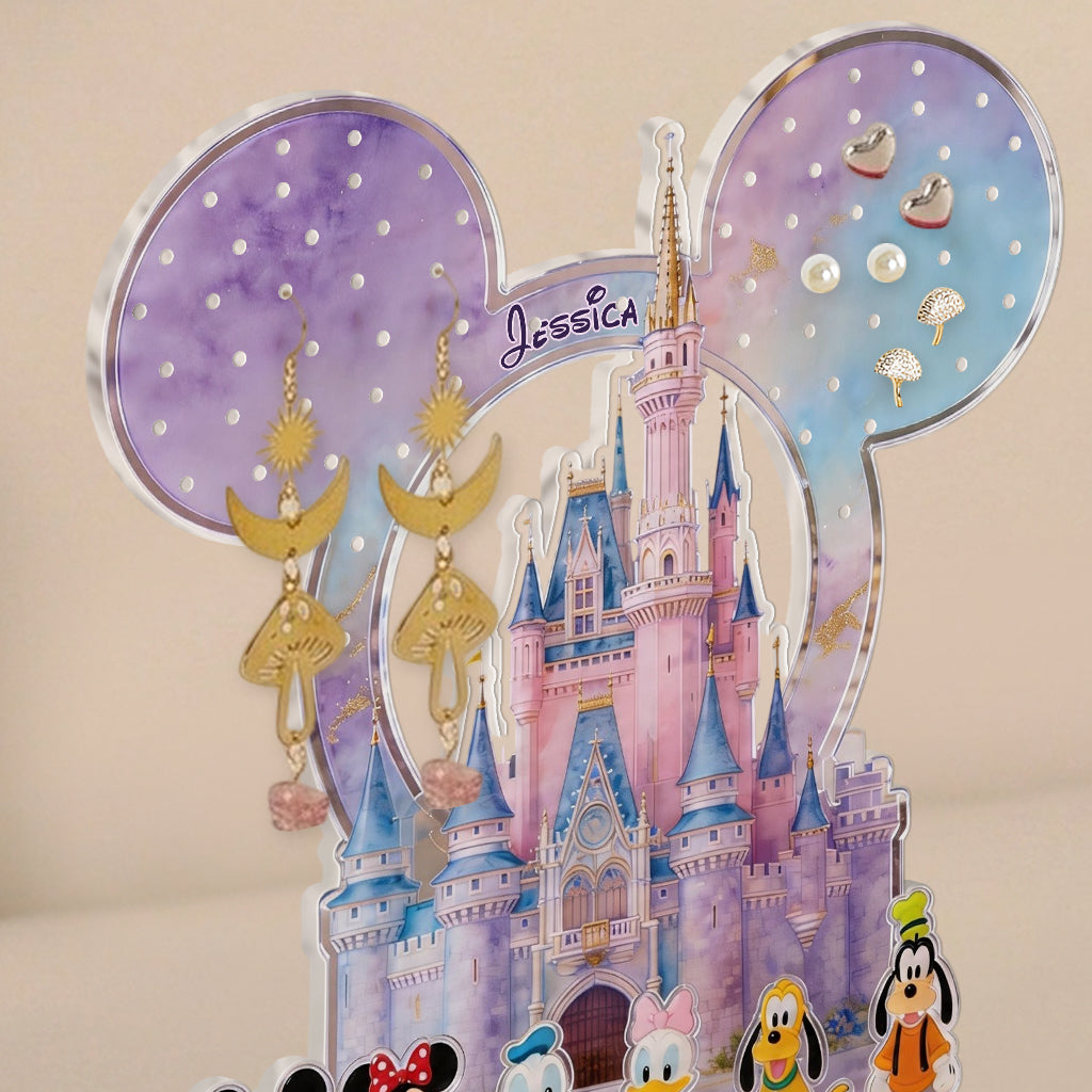 Personalized Acrylic Jewelry Holder Custom Name Dream Castle Gift Jewelry Holder GradoCreations