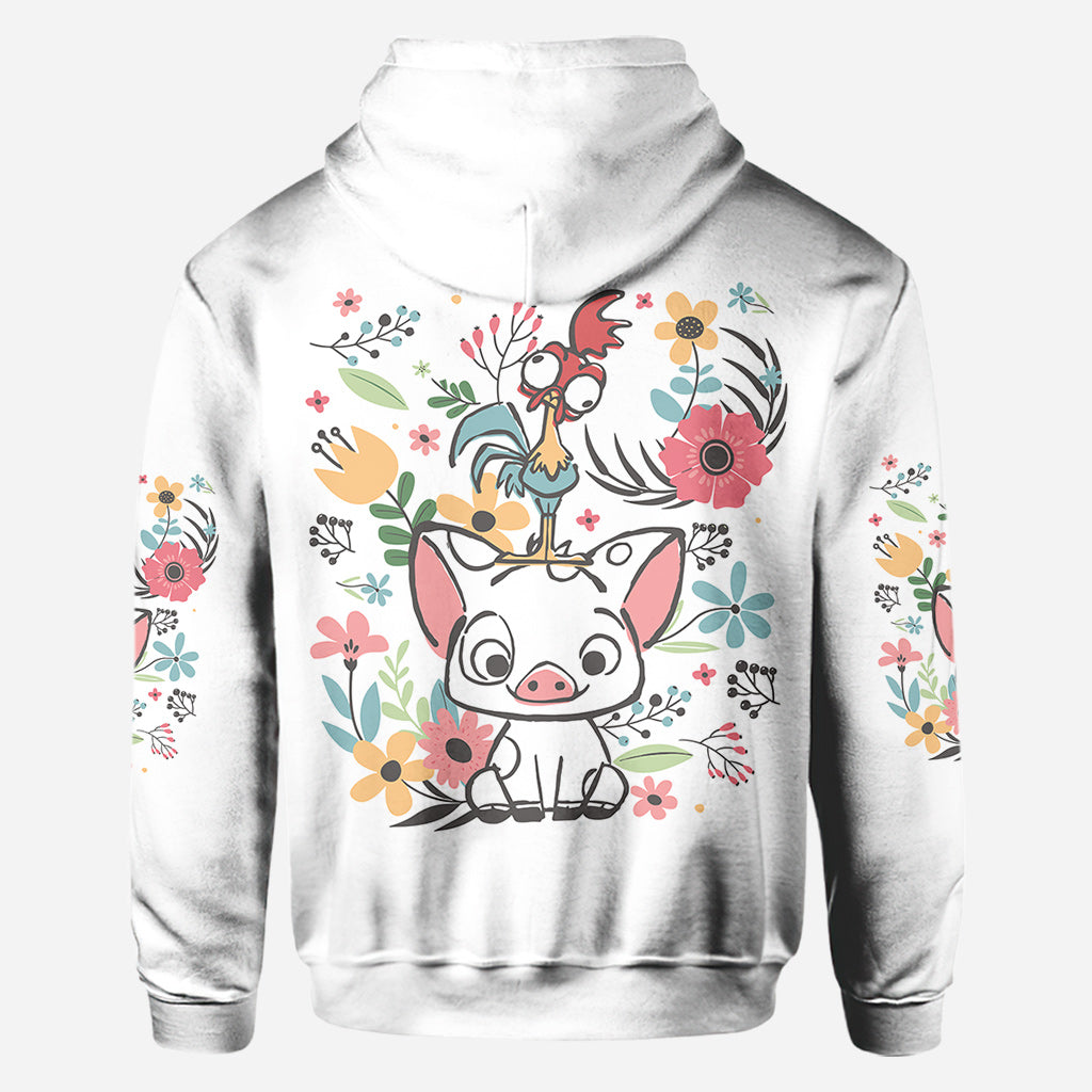 Personalized Floral Pig All Over Shirt Custom Name Gift All Over Shirt GradoCreations