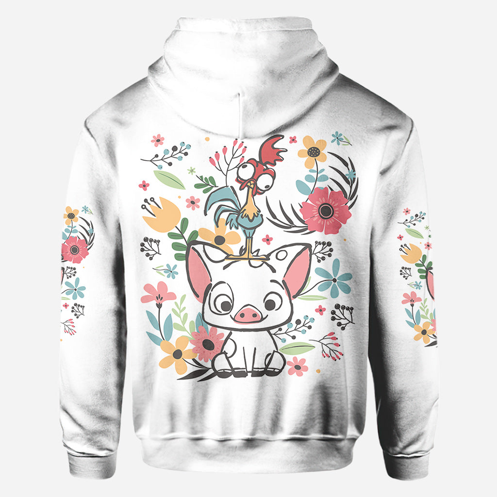 Personalized Floral Pig All Over Shirt Custom Name Gift All Over Shirt GradoCreations