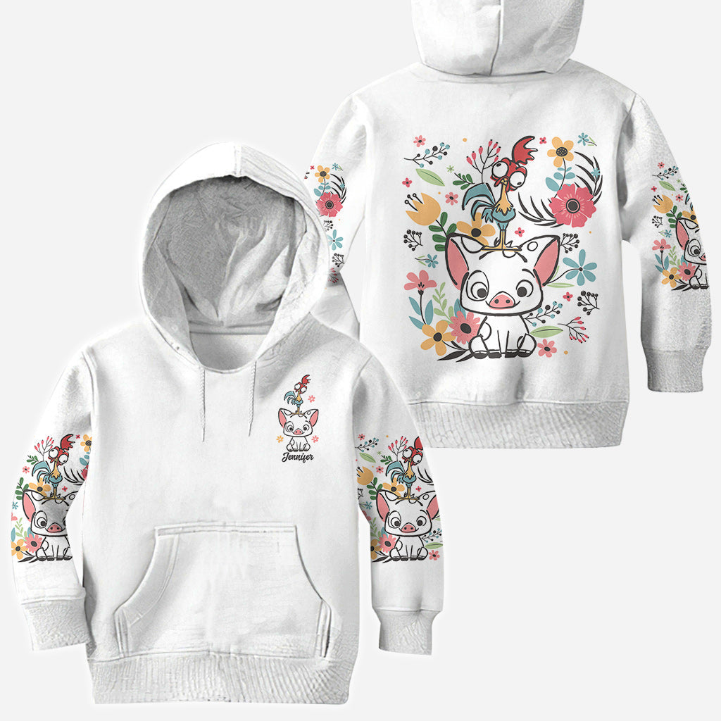 Personalized Floral Pig All Over Shirt Custom Name Gift All Over Shirt GradoCreations