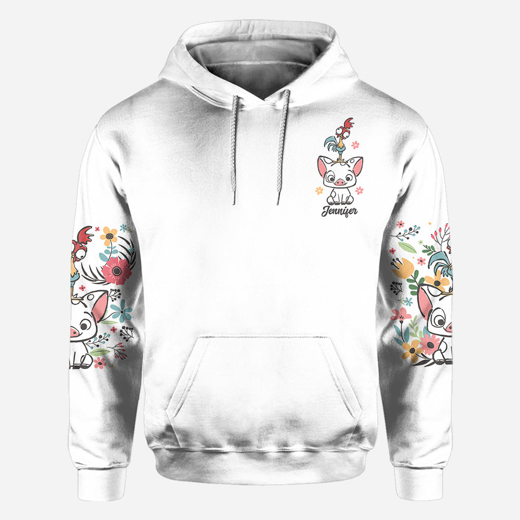 Personalized Floral Pig All Over Shirt Custom Name Gift All Over Shirt GradoCreations