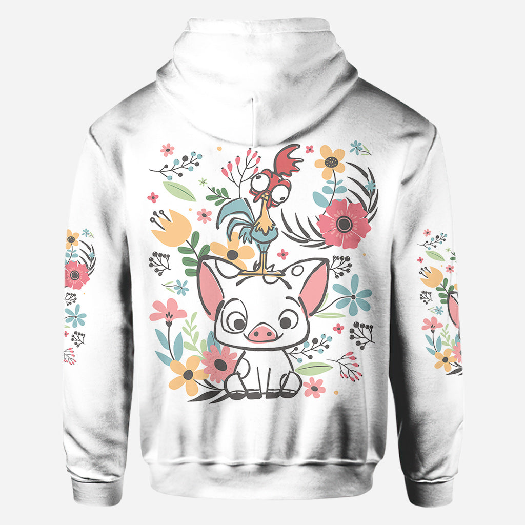 Personalized Floral Pig All Over Shirt Custom Name Gift All Over Shirt GradoCreations