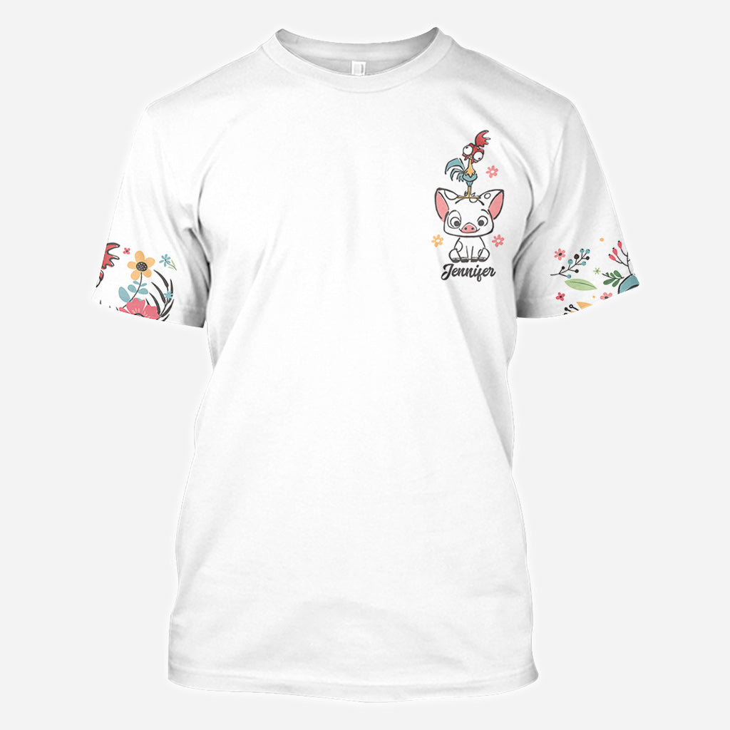 Personalized Floral Pig All Over Shirt Custom Name Gift All Over Shirt GradoCreations