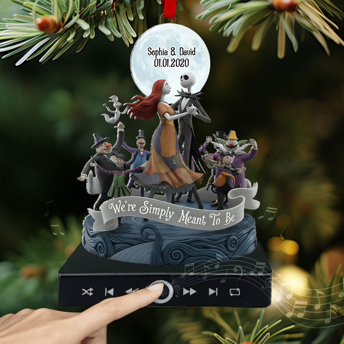 Personalized Music Ornament Custom Song Gift for Couples Music Ornament GradoCreations