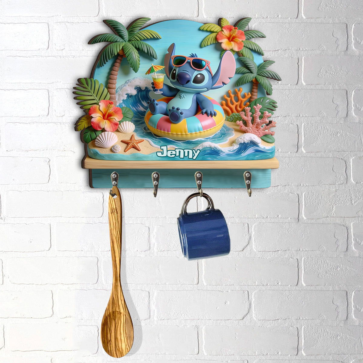 Personalized Custom Shaped Key Rack Ohana Beach Gift Custom Shaped Key Rack GradoCreations