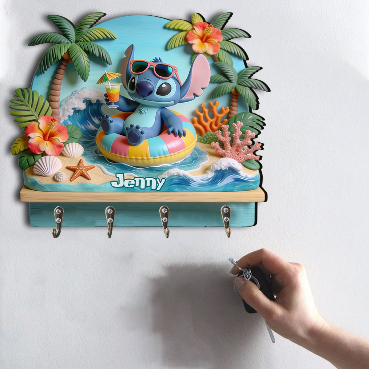 Personalized Custom Shaped Key Rack Ohana Beach Gift Custom Shaped Key Rack GradoCreations