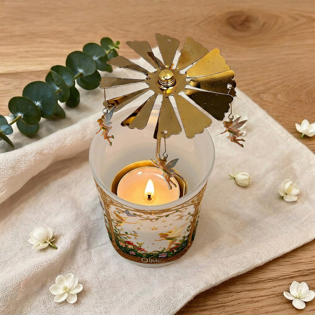 Personalized Magical Garden Fairy Spinning Candle Holder Gift Spinning Candle Holder GradoCreations