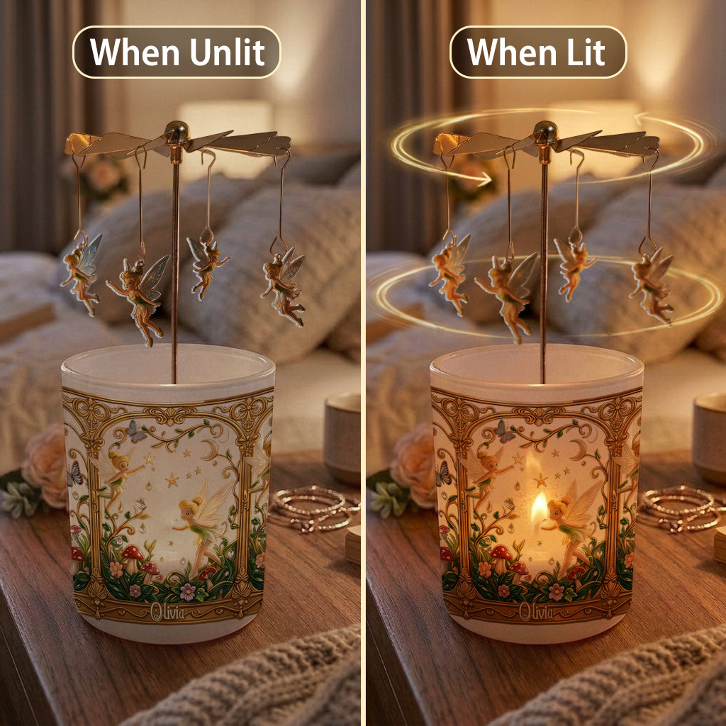 Personalized Magical Garden Fairy Spinning Candle Holder Gift Spinning Candle Holder GradoCreations