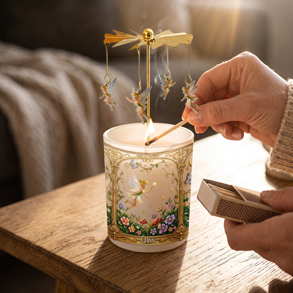 Personalized Magical Garden Fairy Spinning Candle Holder Gift Spinning Candle Holder GradoCreations