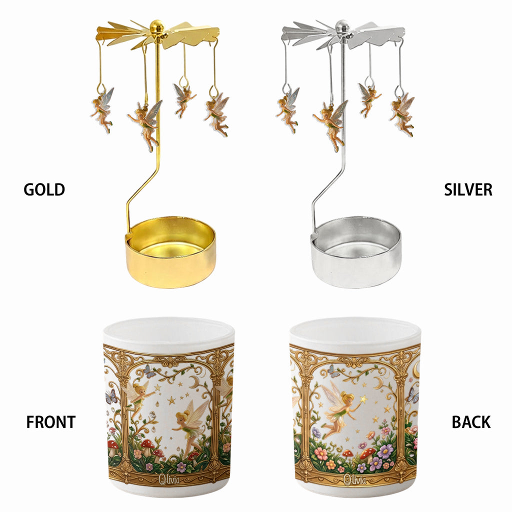 Personalized Magical Garden Fairy Spinning Candle Holder Gift Spinning Candle Holder GradoCreations
