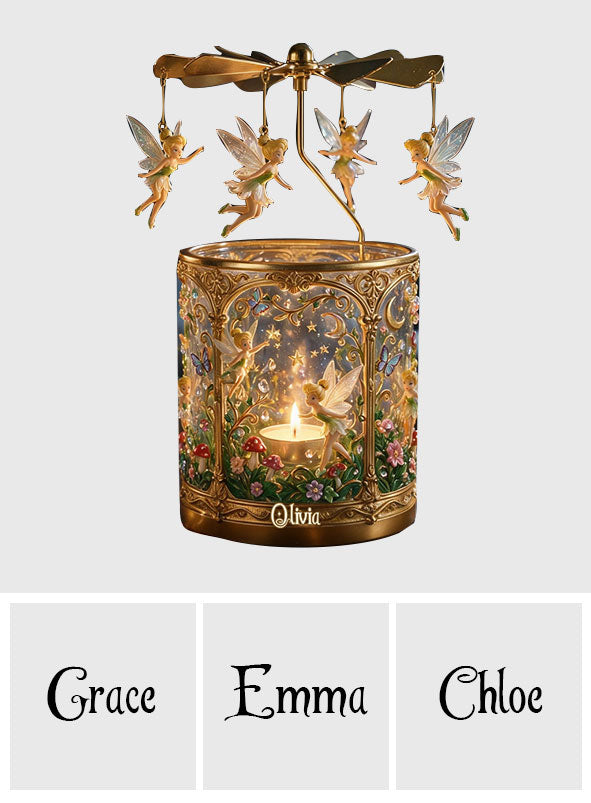 Personalized Magical Garden Fairy Spinning Candle Holder Gift Spinning Candle Holder GradoCreations