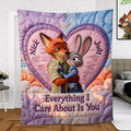 Personalized Flannel Blanket Everything I Care About Is You Gift for Couple Blanket GradoCreations