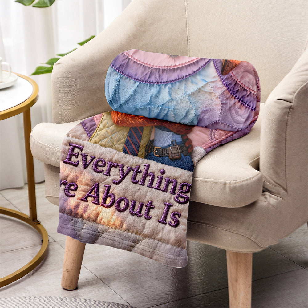 Personalized Flannel Blanket Everything I Care About Is You Gift for Couple Blanket GradoCreations