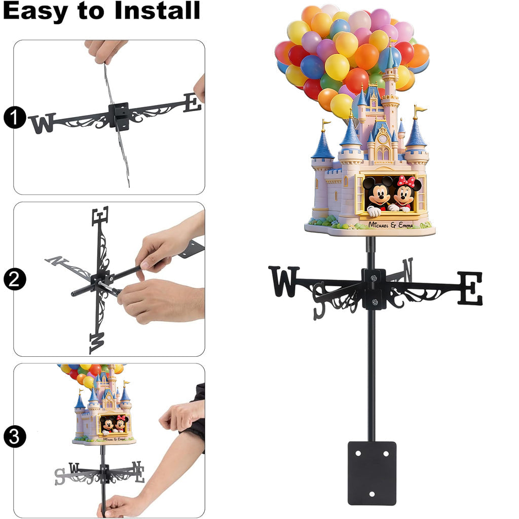 Personalized Magical Castle Weather Vane Custom Name Outdoor Décor Weather Vane GradoCreations