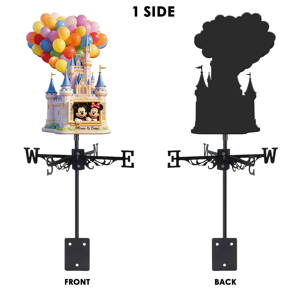 Personalized Magical Castle Weather Vane Custom Name Outdoor Décor Weather Vane GradoCreations