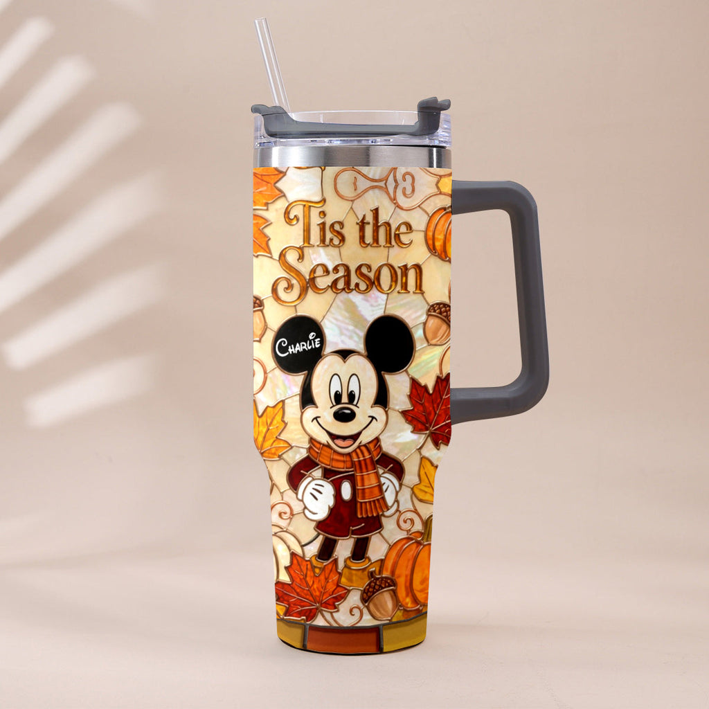 Personalized Autumn Mouse Tumbler with Plush Charm Gift Idea Tumbler With Plush Charm GradoCreations