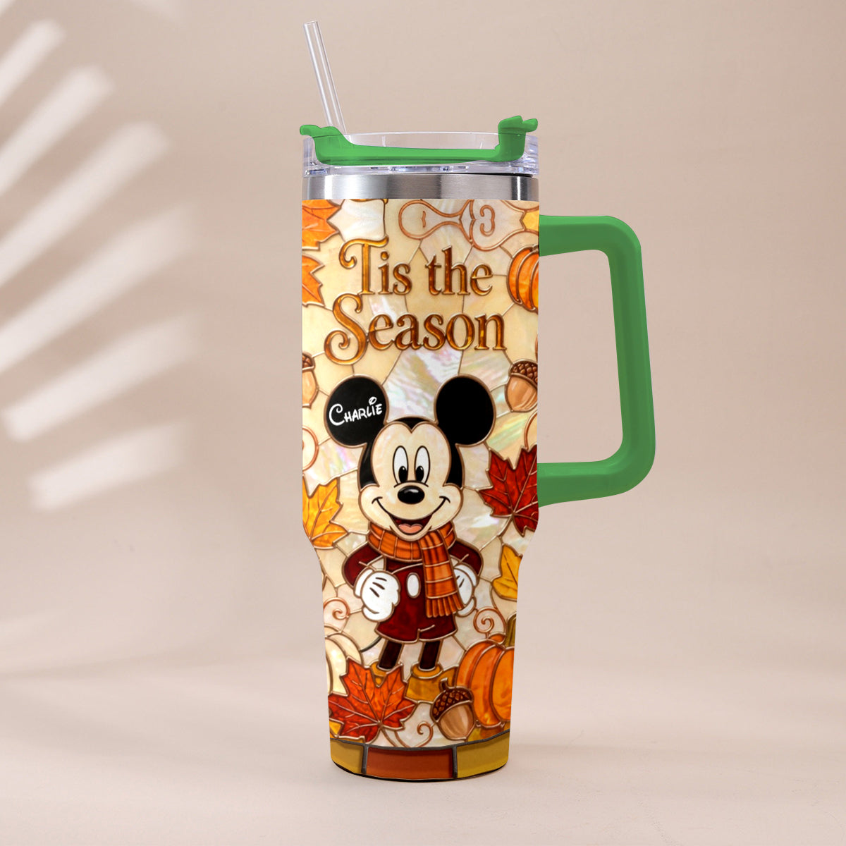 Personalized Autumn Mouse Tumbler with Plush Charm Gift Idea Tumbler With Plush Charm GradoCreations