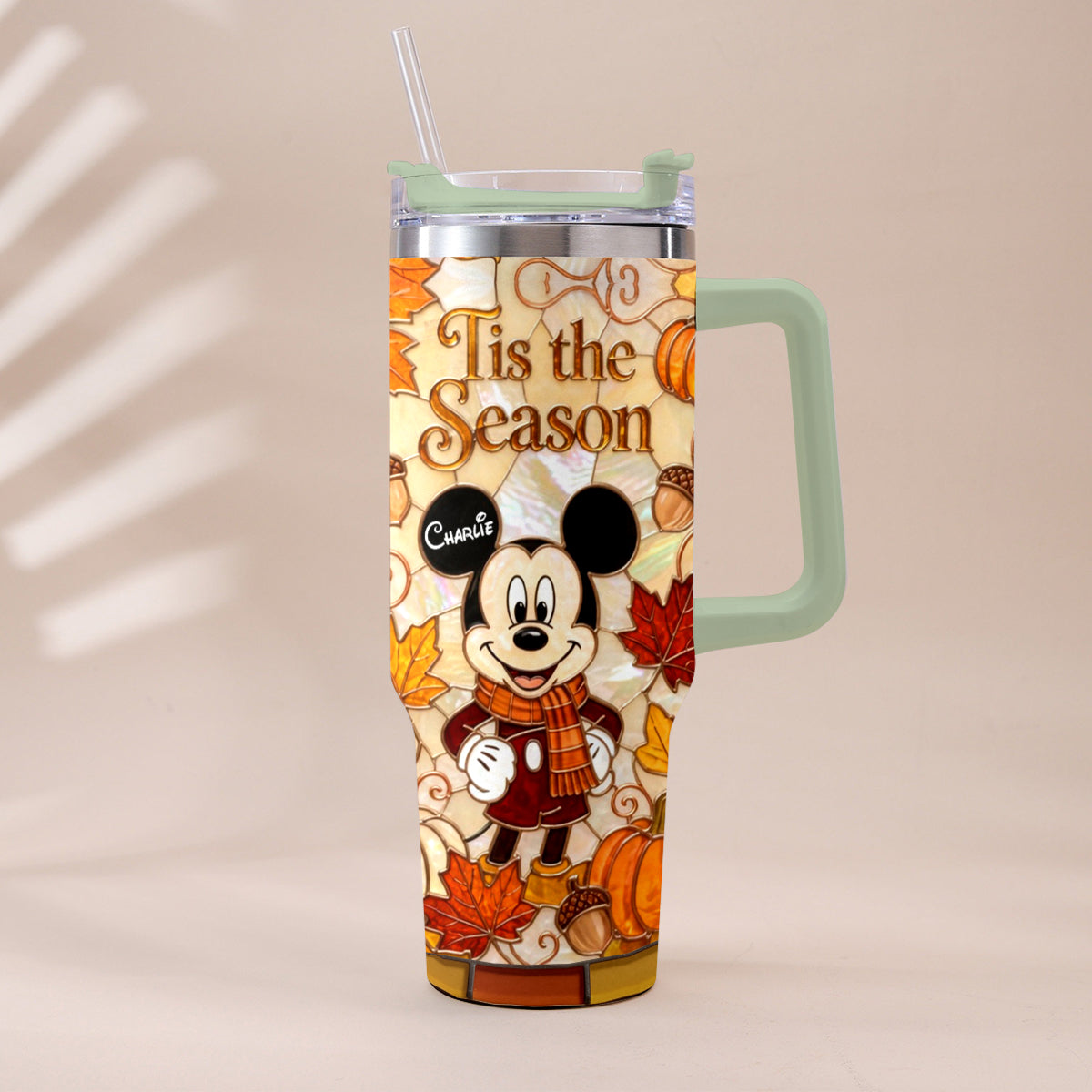 Personalized Autumn Mouse Tumbler with Plush Charm Gift Idea Tumbler With Plush Charm GradoCreations