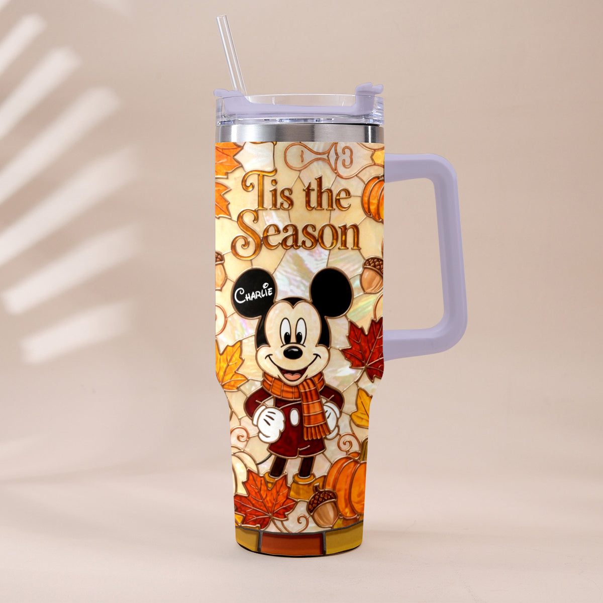 Personalized Autumn Mouse Tumbler with Plush Charm Gift Idea Tumbler With Plush Charm GradoCreations