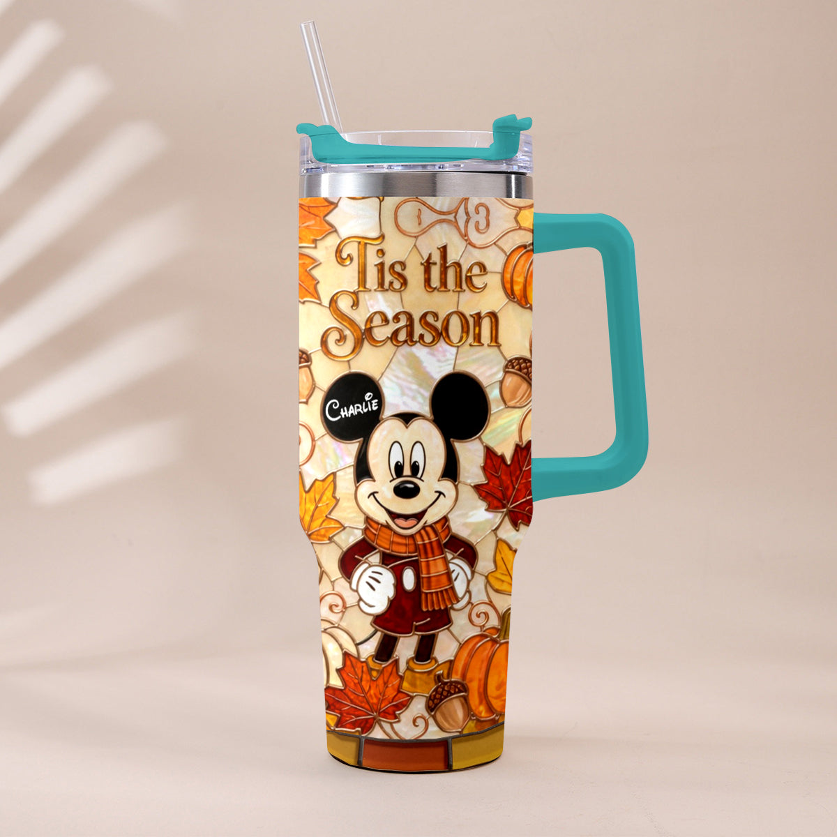 Personalized Autumn Mouse Tumbler with Plush Charm Gift Idea Tumbler With Plush Charm GradoCreations
