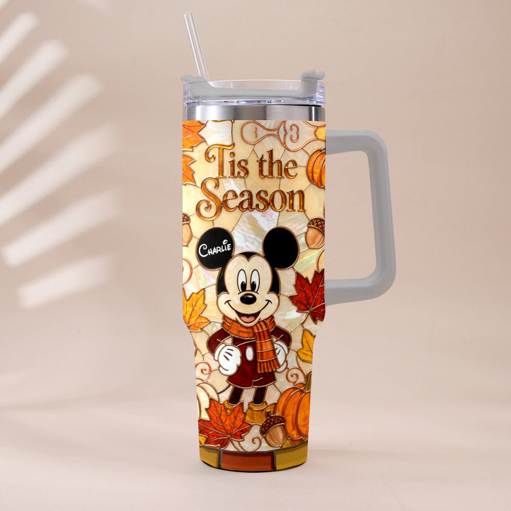 Personalized Autumn Mouse Tumbler with Plush Charm Gift Idea Tumbler With Plush Charm GradoCreations