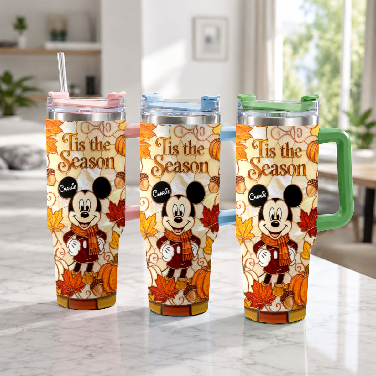 Personalized Autumn Mouse Tumbler with Plush Charm Gift Idea Tumbler With Plush Charm GradoCreations