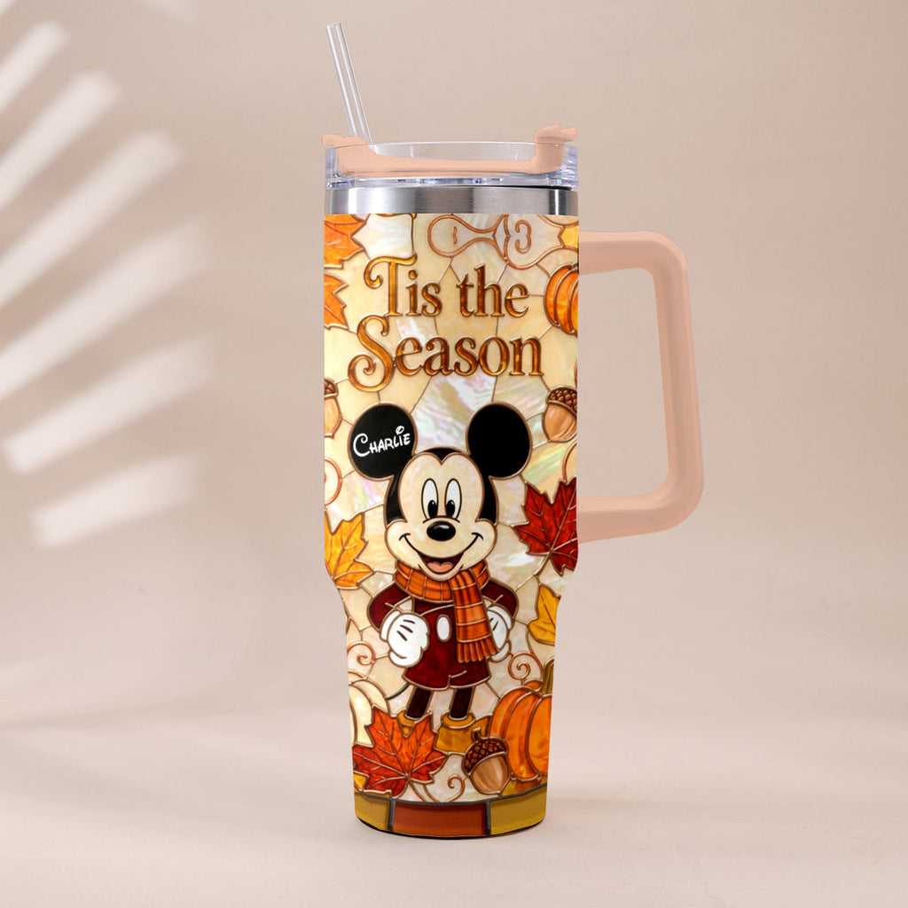 Personalized Autumn Mouse Tumbler with Plush Charm Gift Idea Tumbler With Plush Charm GradoCreations
