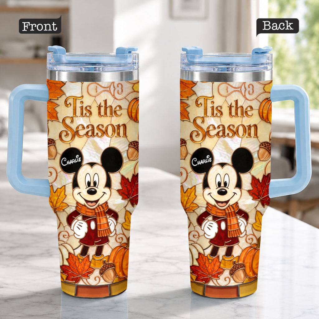 Personalized Autumn Mouse Tumbler with Plush Charm Gift Idea Tumbler With Plush Charm GradoCreations