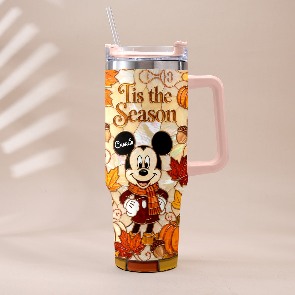 Personalized Autumn Mouse Tumbler with Plush Charm Gift Idea Tumbler With Plush Charm GradoCreations