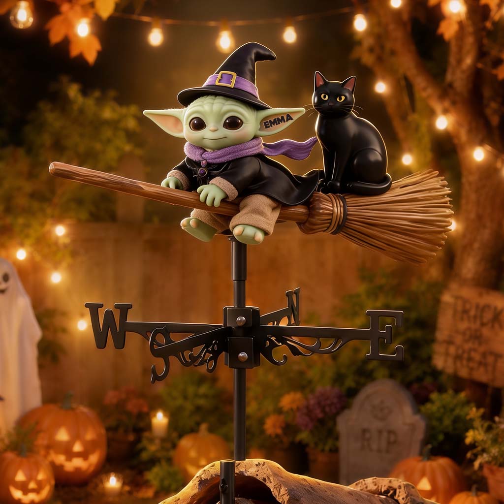 Personalized Cute Alien Baby Weather Vane Custom Outdoor Decor Weather Vane GradoCreations